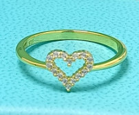 Anillo Tiffany Corazón Pavé Tono Dorado