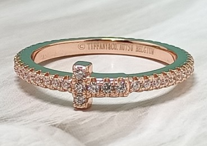 [TJZ-99] Anillo Tiffany T Pavé Oro Rosa