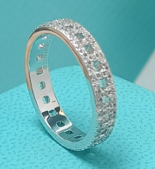 Anillo Tiffany plata 925 eternity doble hilera pavé