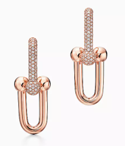 [E0153-1] Aretes HardWear Eslabón Pavé Oro Rosa