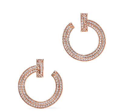Aretes Aro Pavé Oro Rosa