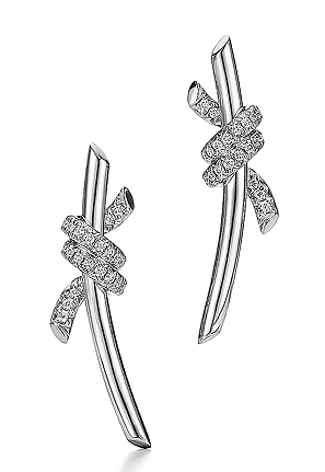 Aretes Barra Lazo Pavé Plata