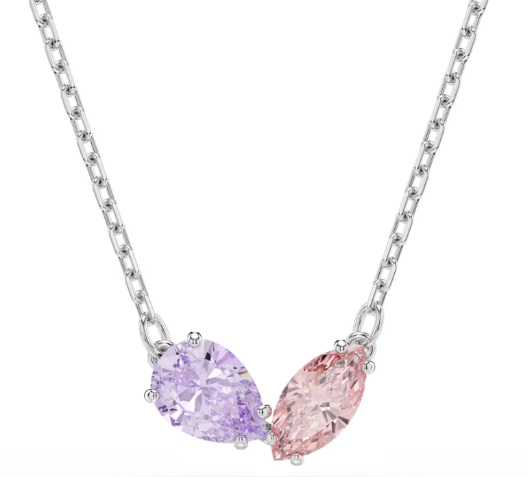 Collar Toi et Moi Pera Lila y Marquise Rosa