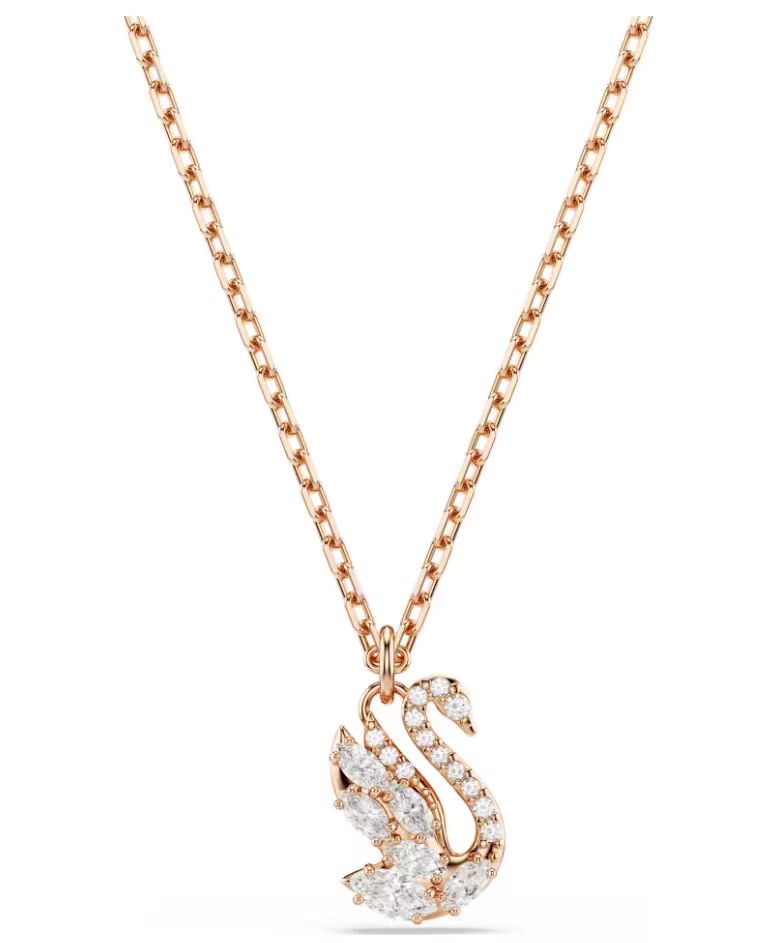 Collar Swarovski Swan Cisne Oro Rosa