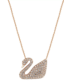 Collar Swarovski Cisne Pavé Oro Rosa