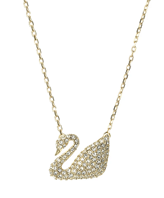 Collar Swarovski Cisne Pavé Dorado