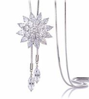 Collar Largo Swarovski Estrella Solar Lila con Colgantes
