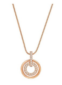 Collar Swarovski Aro Doble Oro Rosa