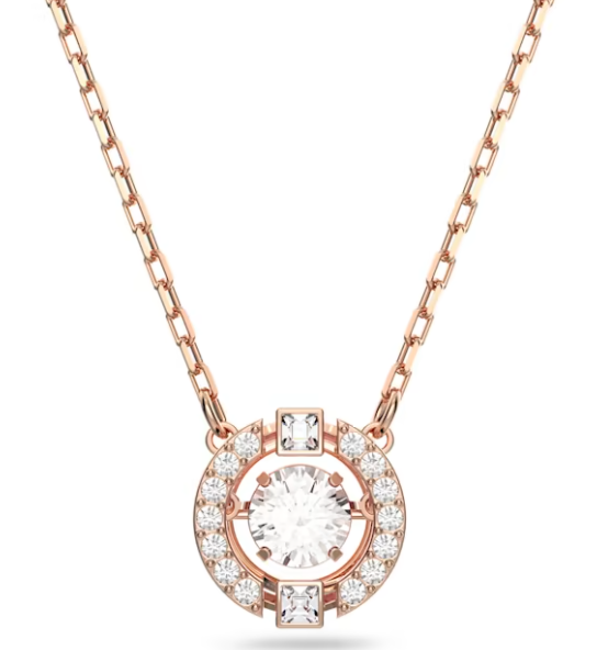 Collar Swarovski Sparkling Dance Redondo Oro Rosa