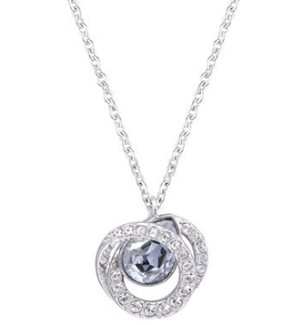 Collar Swarovski Nudo Pavé Cristal Azul