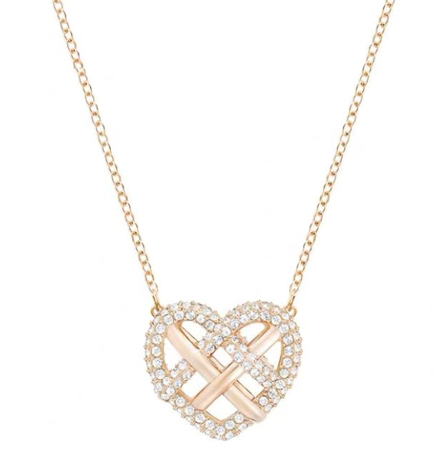 Collar Swarovski Corazón Entrelazado Pavé Rodio