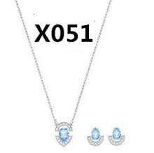 Collar Swarovski Set Gota Celeste y Aretes a Juego