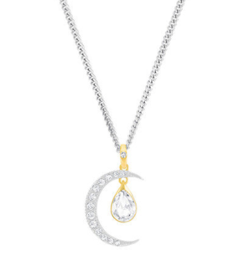 Collar Swarovski Luna Creciente Gota Cristal Bicolor