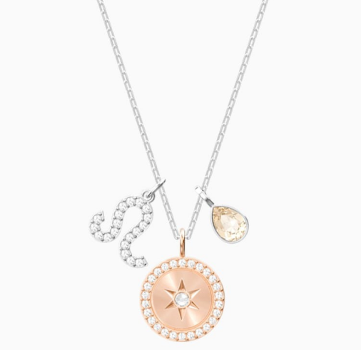 Collar Swarovski Zodiaco Leo Medallón Estrella Oro Rosa