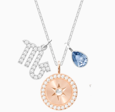 Collar Swarovski Zodiaco Escorpio Medallón Estrella Oro Rosa
