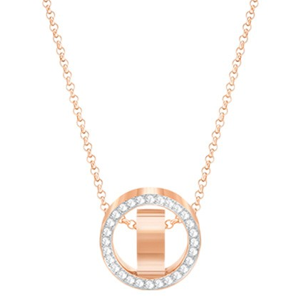 Collar Swarovski Aro Pavé Carrete Oro Rosa