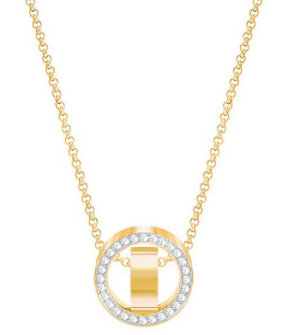 Collar Swarovski Aro Pavé Carrete Dorado