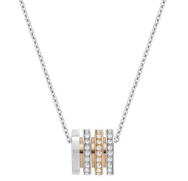 Collar Swarovski Aros Cuadrados Multitono Plateado
