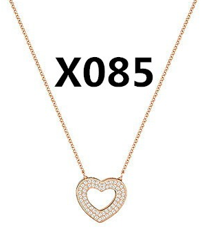 Collar Swarovski Corazón Calado Pavé Doble Oro Rosa