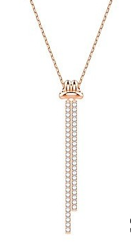 Collar Swarovski Trébol Flecos Colgantes Oro Rosa