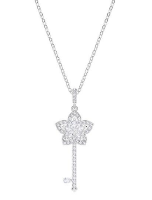 Collar Swarovski Llave Remate Floral Marquesa Rodio