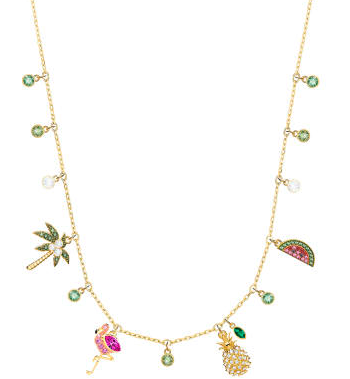 Collar Swarovski Dijes Tropicales Palmera Flamingo Piña Sandía