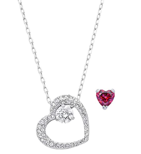 Collar Swarovski Corazón Calado Pavé Blanco