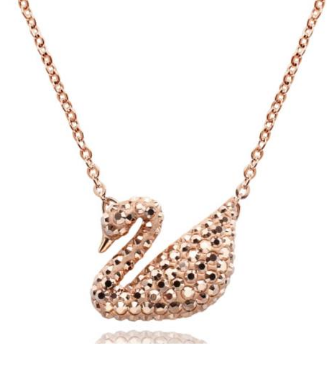 Collar Swarovski Cisne Pavé Total Oro Rosa