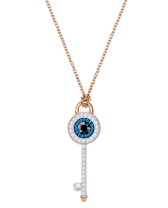Collar Swarovski Llave Ojo Protector Oro Rosa