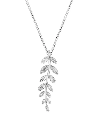 Collar Swarovski Rama de Hojas Pavé Platino