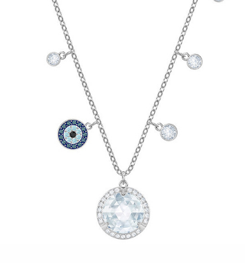Collar Swarovski Halo Cristal Redondo con Dije Ojo