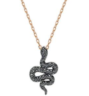 Collar Swarovski Serpiente Enroscada Pavé Negro
