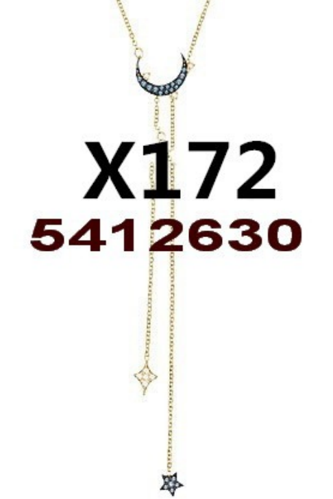 Collar Swarovski Luna y Estrellas Lazo Dorado