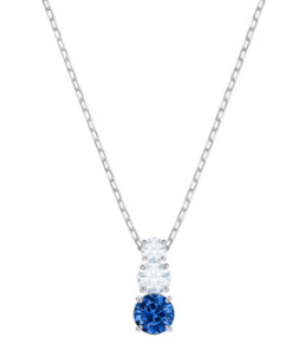 Collar Swarovski Trilogía Cristal Azul y Blanco