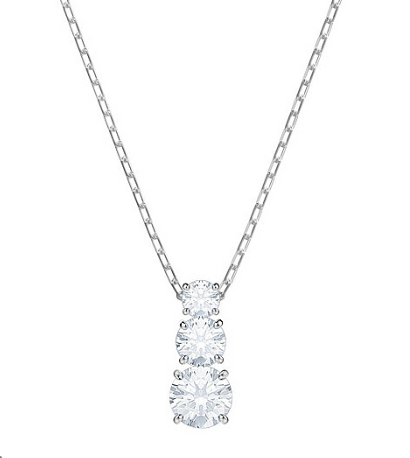 Collar Swarovski Trilogía Cristal Blanco Graduado