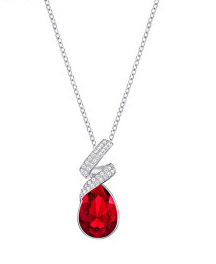 Collar Swarovski Gota Roja Espiral Pavé