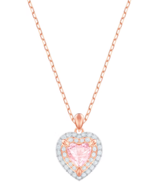 [X212-2] Collar Corazón Rosa Sparkling Dance Oro Rosa