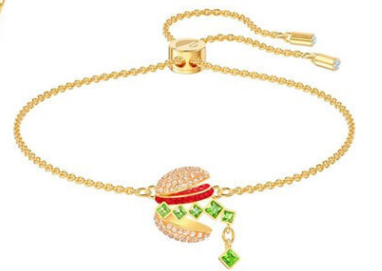 Brazalete Swarovski Hamburguesa Pavé Deslizable Dorado