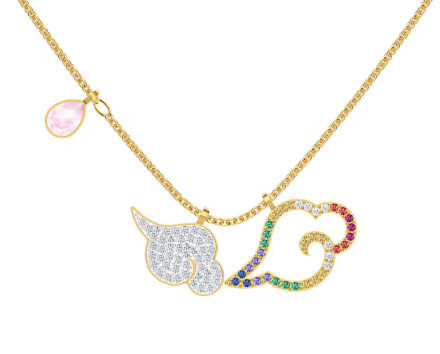 Collar Swarovski Nubes Gemelas Pavé Blanco y Multicolor