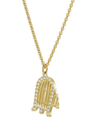 Collar Swarovski Jaula de Pájaro Pavé Dorado
