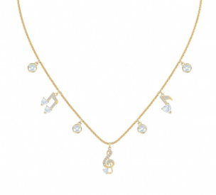 Collar Swarovski Estaciones Gota con Clave de Sol Dorado