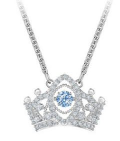 Collar Swarovski Corona Halo Cristal Azul Rodio