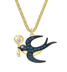 Collar Swarovski Golondrina con Llave Colgante Dorado