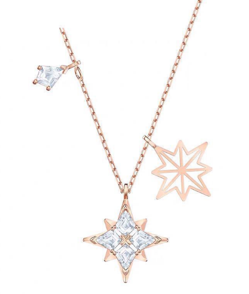 Collar Estrella de Ocho Puntas con Colgante Calado Oro Rosa