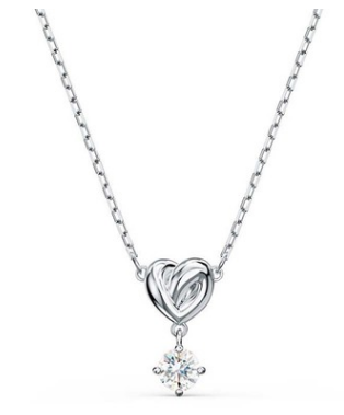 Collar Nudo Corazón con Cristal Colgante Rodio