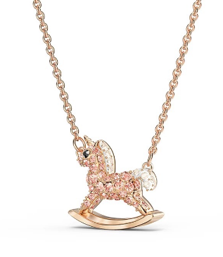 Collar Swarovski Caballito Mecedora Pavé Rosa