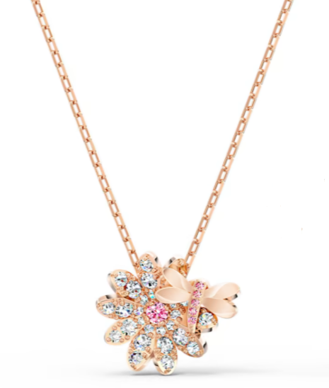 Collar Swarovski Margarita Pétalos Blancos y Lazo