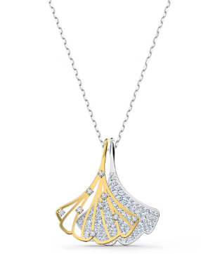 Collar Swarovski Hoja Ginkgo Bicolor Pavé