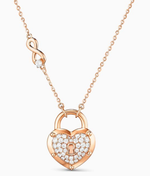 Collar Swarovski Candado Corazón con Dije Infinito