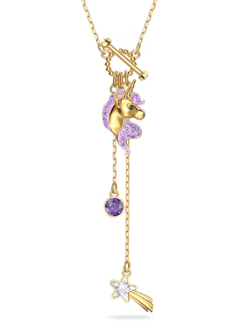 Collar Swarovski Unicornio Melena Lila con Estrella